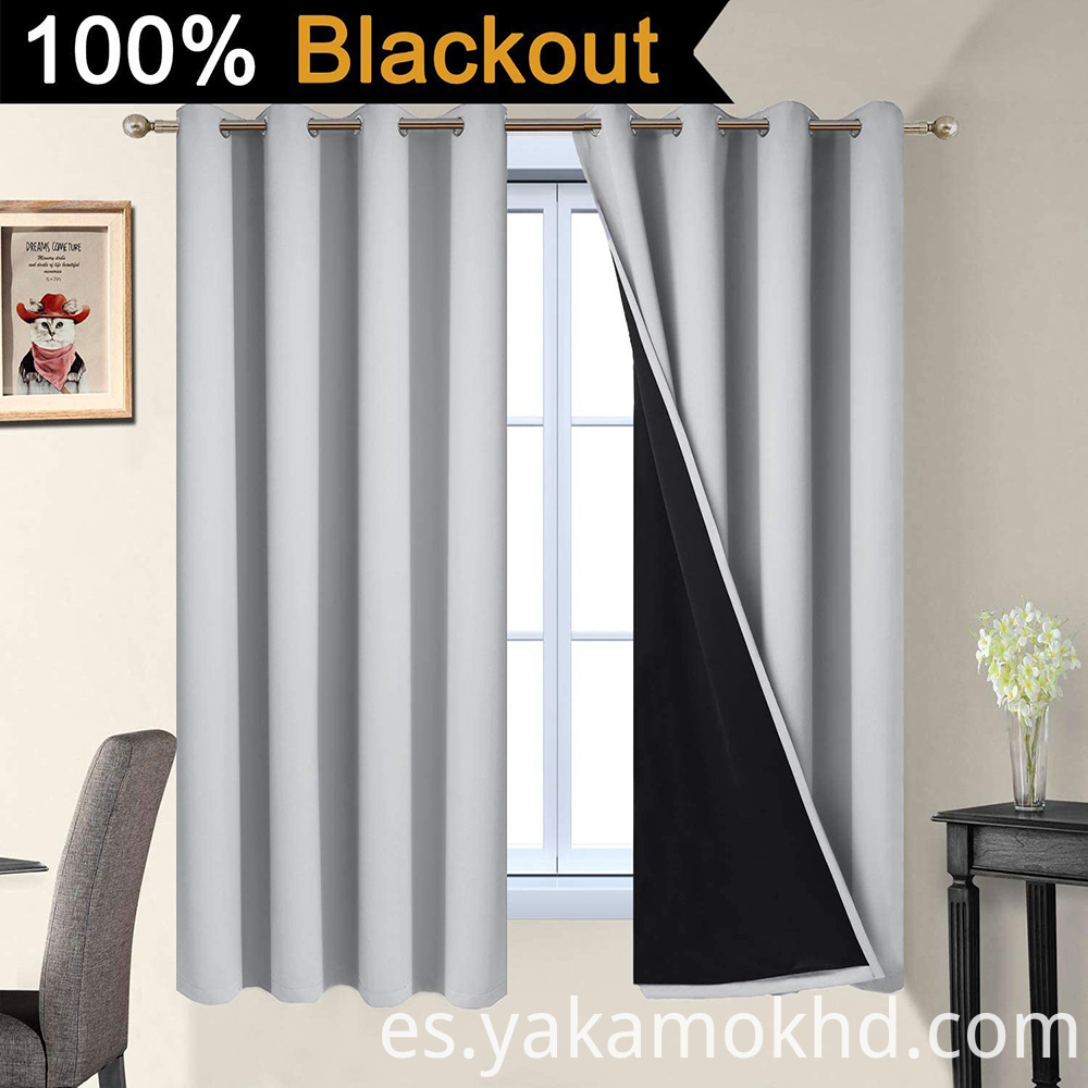 52-63 Cortinas opacas gris claro 52-63 Light Grey Blackout Curtains